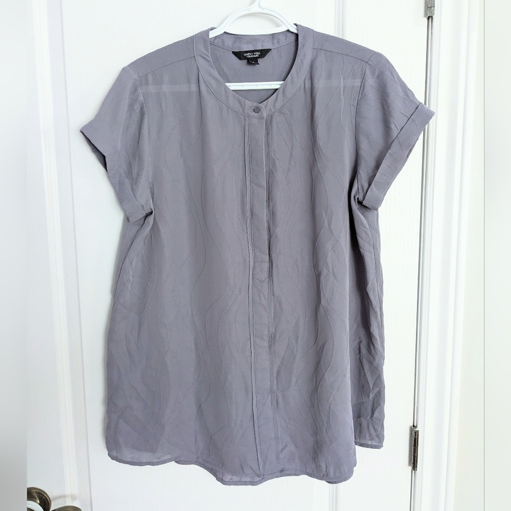 Simply Vera VERA WANG grey purple blouse large